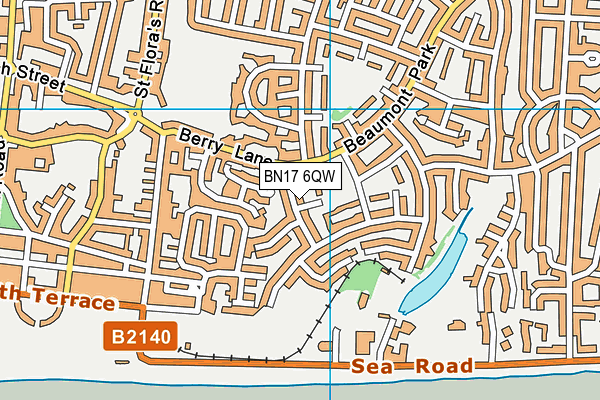 BN17 6QW map - OS VectorMap District (Ordnance Survey)