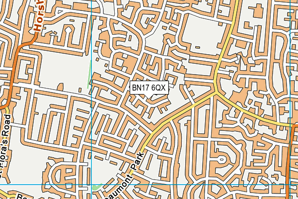BN17 6QX map - OS VectorMap District (Ordnance Survey) BN17 6QX map - OS VectorMap District (Ordnance Survey)