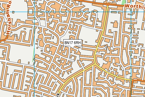 BN17 6RH map - OS VectorMap District (Ordnance Survey) BN17 6RH map - OS VectorMap District (Ordnance Survey)