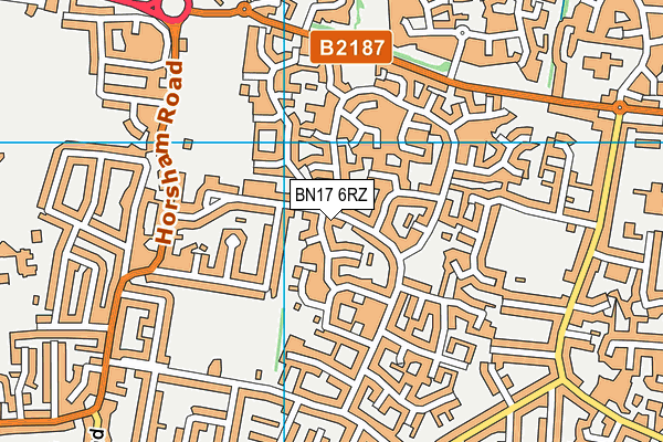 BN17 6RZ map - OS VectorMap District (Ordnance Survey) BN17 6RZ map - OS VectorMap District (Ordnance Survey)