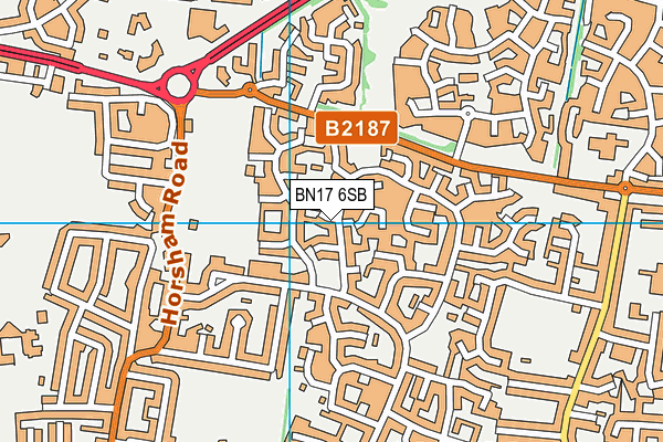 BN17 6SB map - OS VectorMap District (Ordnance Survey) BN17 6SB map - OS VectorMap District (Ordnance Survey)