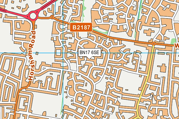 BN17 6SE map - OS VectorMap District (Ordnance Survey) BN17 6SE map - OS VectorMap District (Ordnance Survey)