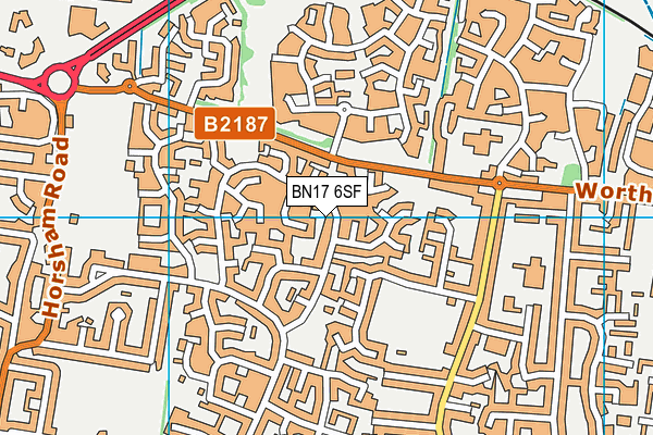 BN17 6SF map - OS VectorMap District (Ordnance Survey) BN17 6SF map - OS VectorMap District (Ordnance Survey)