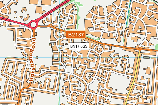 BN17 6SS map - OS VectorMap District (Ordnance Survey) BN17 6SS map - OS VectorMap District (Ordnance Survey)
