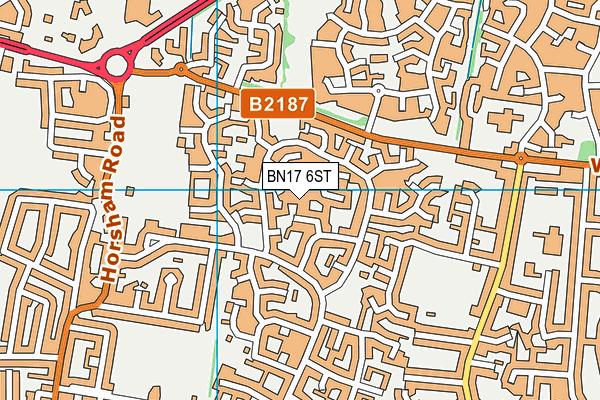BN17 6ST map - OS VectorMap District (Ordnance Survey) BN17 6ST map - OS VectorMap District (Ordnance Survey)