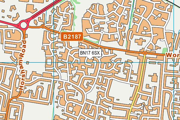 BN17 6SX map - OS VectorMap District (Ordnance Survey) BN17 6SX map - OS VectorMap District (Ordnance Survey)