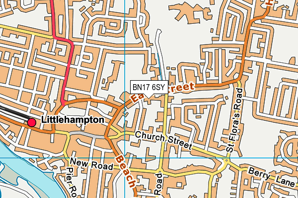 BN17 6SY map - OS VectorMap District (Ordnance Survey) BN17 6SY map - OS VectorMap District (Ordnance Survey)