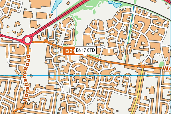 BN17 6TD map - OS VectorMap District (Ordnance Survey) BN17 6TD map - OS VectorMap District (Ordnance Survey)