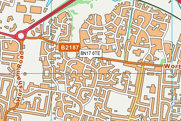BN17 6TE map - OS VectorMap District (Ordnance Survey) BN17 6TE map - OS VectorMap District (Ordnance Survey)