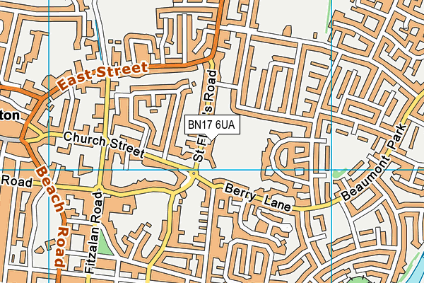 BN17 6UA map - OS VectorMap District (Ordnance Survey) BN17 6UA map - OS VectorMap District (Ordnance Survey)