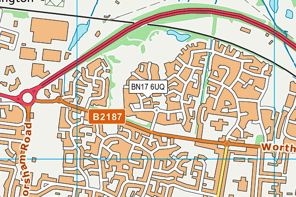 BN17 6UQ map - OS VectorMap District (Ordnance Survey) BN17 6UQ map - OS VectorMap District (Ordnance Survey)