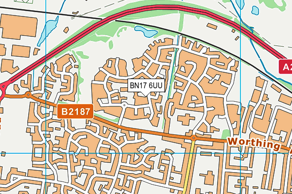 BN17 6UU map - OS VectorMap District (Ordnance Survey) BN17 6UU map - OS VectorMap District (Ordnance Survey)