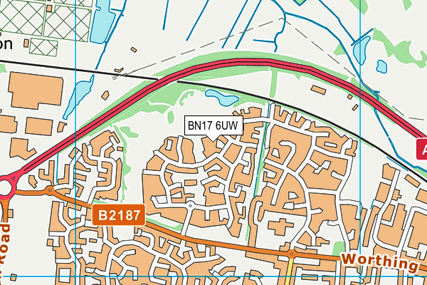BN17 6UW map - OS VectorMap District (Ordnance Survey) BN17 6UW map - OS VectorMap District (Ordnance Survey)