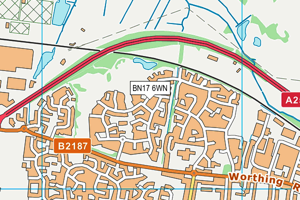 BN17 6WN map - OS VectorMap District (Ordnance Survey) BN17 6WN map - OS VectorMap District (Ordnance Survey)