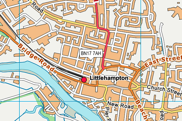 BN17 7AH map - OS VectorMap District (Ordnance Survey)