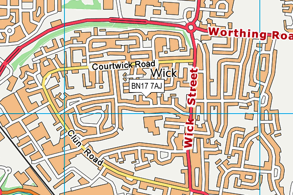 BN17 7AJ map - OS VectorMap District (Ordnance Survey) BN17 7AJ map - OS VectorMap District (Ordnance Survey)