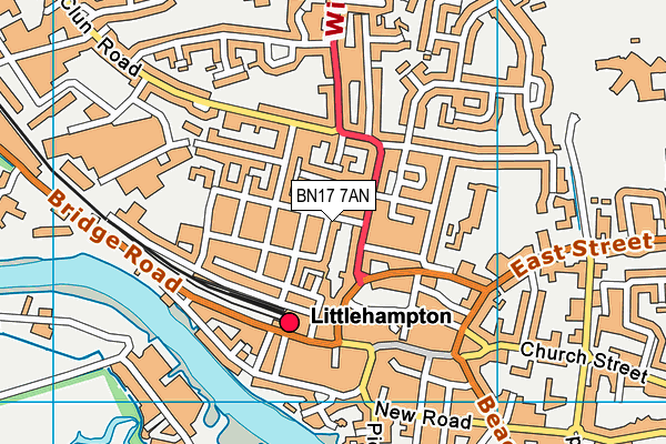 BN17 7AN map - OS VectorMap District (Ordnance Survey) BN17 7AN map - OS VectorMap District (Ordnance Survey)