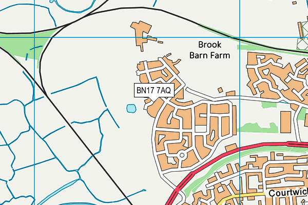 BN17 7AQ map - OS VectorMap District (Ordnance Survey) BN17 7AQ map - OS VectorMap District (Ordnance Survey)