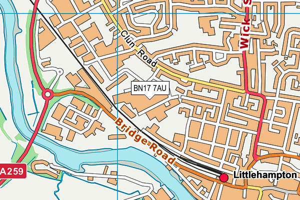BN17 7AU map - OS VectorMap District (Ordnance Survey) BN17 7AU map - OS VectorMap District (Ordnance Survey)