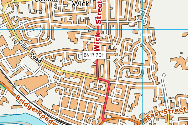 BN17 7DH map - OS VectorMap District (Ordnance Survey) BN17 7DH map - OS VectorMap District (Ordnance Survey)