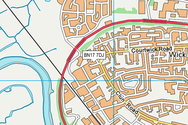 BN17 7DJ map - OS VectorMap District (Ordnance Survey) BN17 7DJ map - OS VectorMap District (Ordnance Survey)