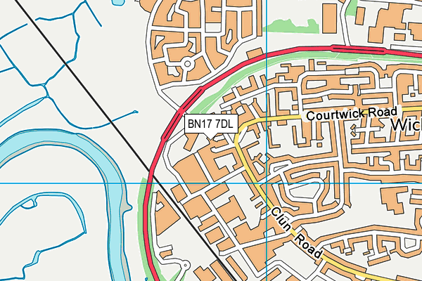 BN17 7DL map - OS VectorMap District (Ordnance Survey) BN17 7DL map - OS VectorMap District (Ordnance Survey)