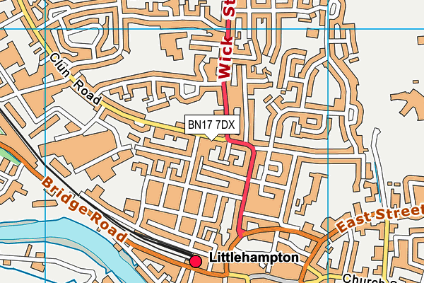 BN17 7DX map - OS VectorMap District (Ordnance Survey) BN17 7DX map - OS VectorMap District (Ordnance Survey)