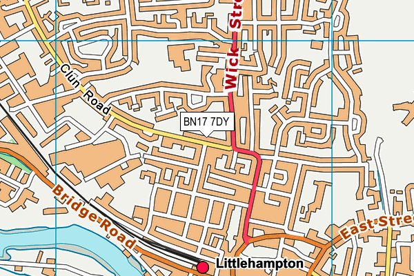 BN17 7DY map - OS VectorMap District (Ordnance Survey)
