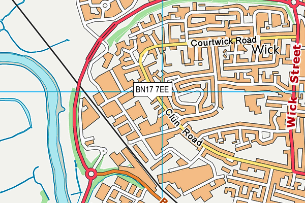 BN17 7EE map - OS VectorMap District (Ordnance Survey) BN17 7EE map - OS VectorMap District (Ordnance Survey)
