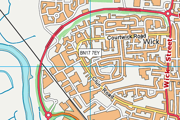 BN17 7EY map - OS VectorMap District (Ordnance Survey) BN17 7EY map - OS VectorMap District (Ordnance Survey)