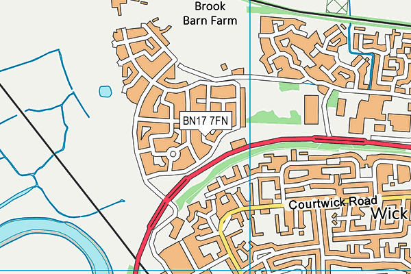 BN17 7FN map - OS VectorMap District (Ordnance Survey) BN17 7FN map - OS VectorMap District (Ordnance Survey)