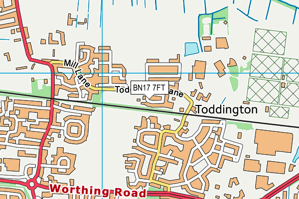 BN17 7FT map - OS VectorMap District (Ordnance Survey) BN17 7FT map - OS VectorMap District (Ordnance Survey)