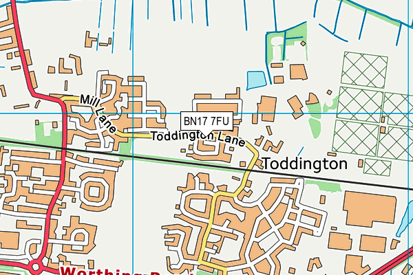 BN17 7FU map - OS VectorMap District (Ordnance Survey) BN17 7FU map - OS VectorMap District (Ordnance Survey)