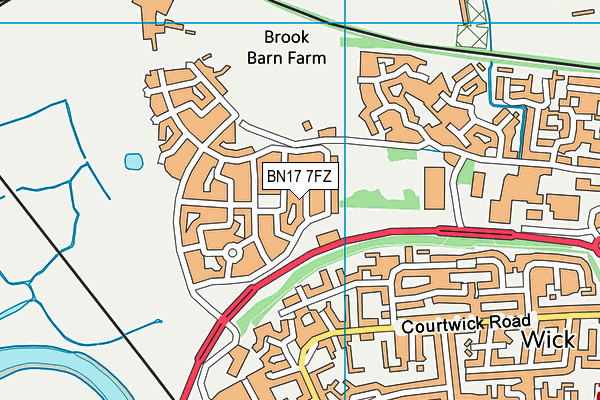 BN17 7FZ map - OS VectorMap District (Ordnance Survey) BN17 7FZ map - OS VectorMap District (Ordnance Survey)