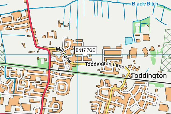BN17 7GE map - OS VectorMap District (Ordnance Survey) BN17 7GE map - OS VectorMap District (Ordnance Survey)