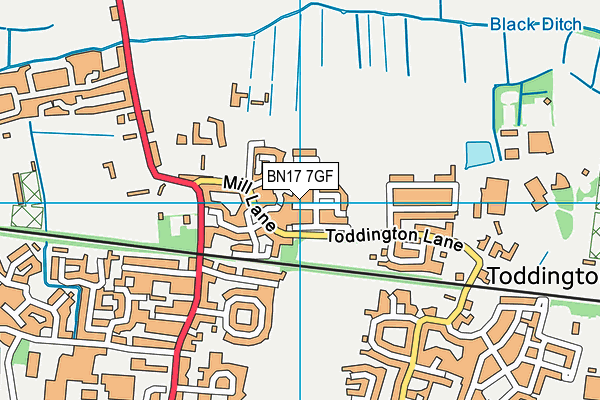 BN17 7GF map - OS VectorMap District (Ordnance Survey) BN17 7GF map - OS VectorMap District (Ordnance Survey)