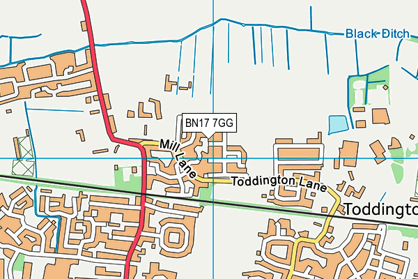 BN17 7GG map - OS VectorMap District (Ordnance Survey) BN17 7GG map - OS VectorMap District (Ordnance Survey)