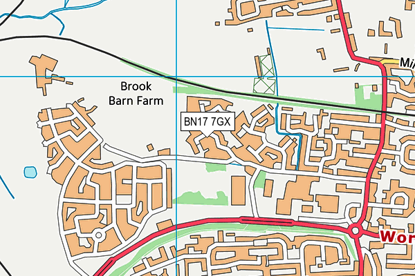 BN17 7GX map - OS VectorMap District (Ordnance Survey) BN17 7GX map - OS VectorMap District (Ordnance Survey)