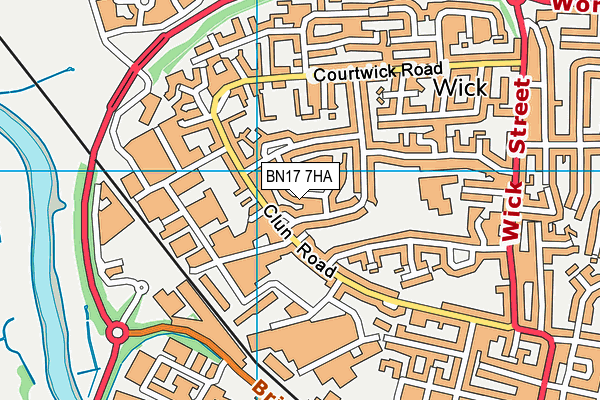 BN17 7HA map - OS VectorMap District (Ordnance Survey) BN17 7HA map - OS VectorMap District (Ordnance Survey)