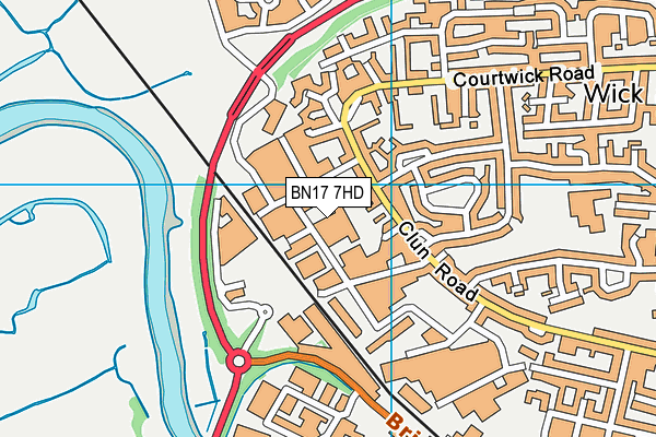 BN17 7HD map - OS VectorMap District (Ordnance Survey) BN17 7HD map - OS VectorMap District (Ordnance Survey)