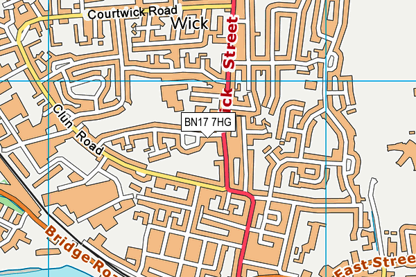 BN17 7HG map - OS VectorMap District (Ordnance Survey)