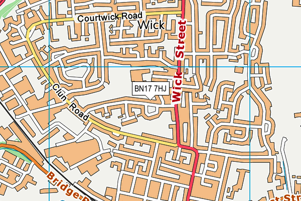 BN17 7HJ map - OS VectorMap District (Ordnance Survey)