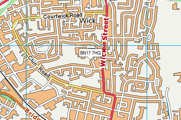 BN17 7HQ map - OS VectorMap District (Ordnance Survey)
