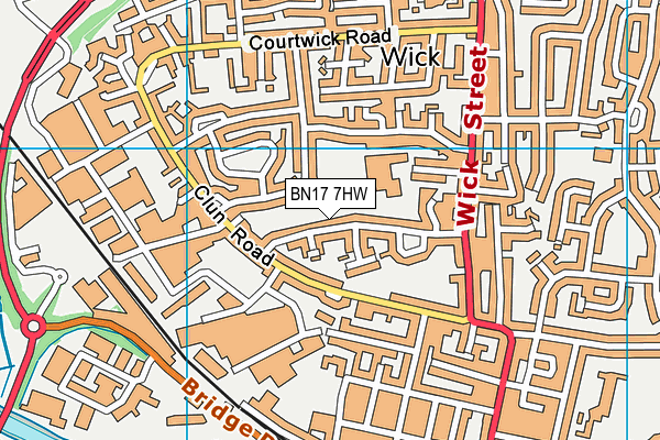 BN17 7HW map - OS VectorMap District (Ordnance Survey)