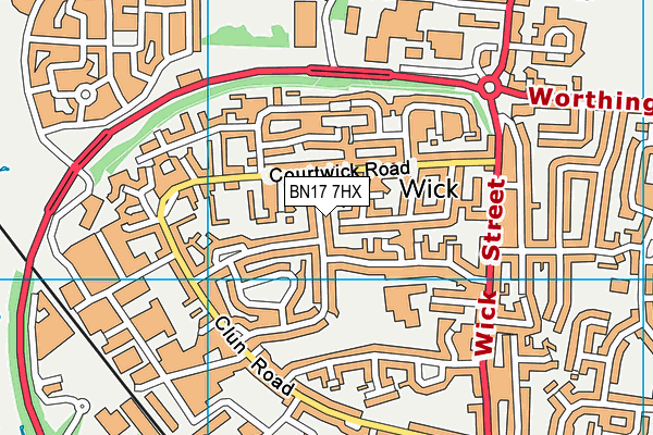 BN17 7HX map - OS VectorMap District (Ordnance Survey) BN17 7HX map - OS VectorMap District (Ordnance Survey)
