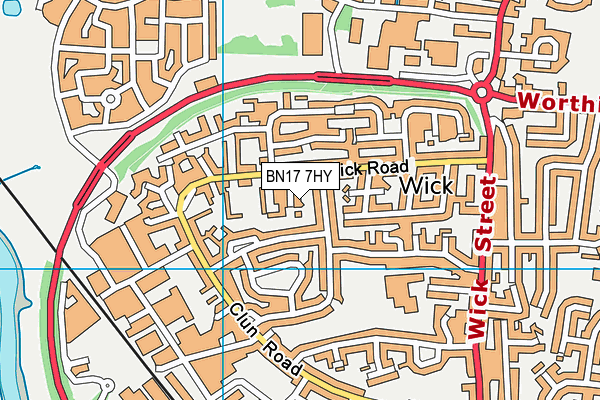 BN17 7HY map - OS VectorMap District (Ordnance Survey) BN17 7HY map - OS VectorMap District (Ordnance Survey)
