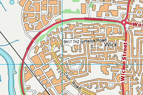 BN17 7HZ map - OS VectorMap District (Ordnance Survey) BN17 7HZ map - OS VectorMap District (Ordnance Survey)