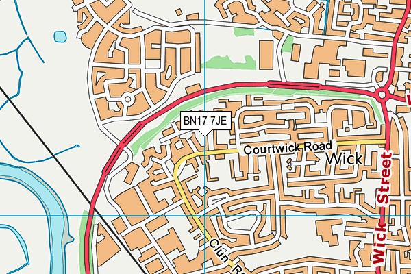 BN17 7JE map - OS VectorMap District (Ordnance Survey) BN17 7JE map - OS VectorMap District (Ordnance Survey)