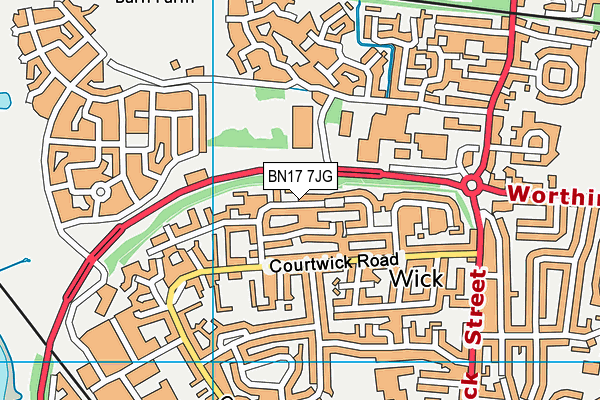 BN17 7JG map - OS VectorMap District (Ordnance Survey) BN17 7JG map - OS VectorMap District (Ordnance Survey)