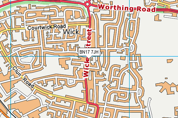BN17 7JH map - OS VectorMap District (Ordnance Survey) BN17 7JH map - OS VectorMap District (Ordnance Survey)
